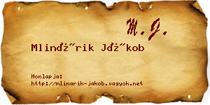 Mlinárik Jákob névjegykártya